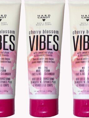 Hard Candy Bath + Body Cherry Blossom Vibes Mud to Foam Face & Body Cleanser Set